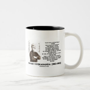 Vivekananda Jedes Soul potenziell göttlich sein fr Zweifarbige Tasse