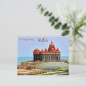 Vivekananda Rock Memorial Kanyakumari Indien Postkarte (Stehend Vorderseite)