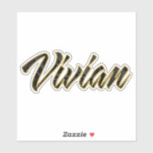 Vivian black gold Lettering Aufkleber Sticker (Blatt)