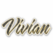 Vivian black gold Lettering Aufkleber Sticker (Vorderseite)