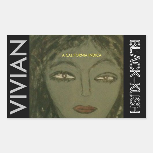 VIVIAN BLACK KUSH RECHTECKIGER AUFKLEBER (Vorderseite)
