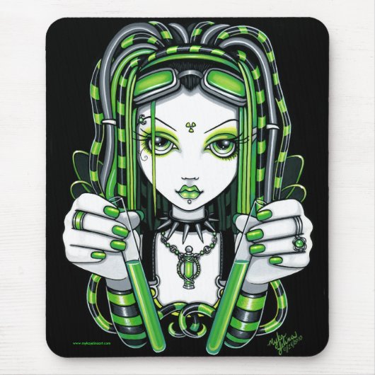 "Vivian" Cybergoth Dark Industrial Fairy Mousepad (Vorne)