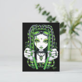 "Vivian" Cybergoth Dark Industrial Fairy Postcard Postkarte (Stehend Vorderseite)