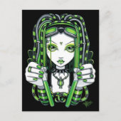 "Vivian" Cybergoth Dark Industrial Fairy Postcard Postkarte (Vorderseite)