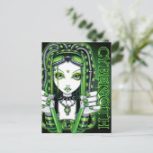 Vivian Cybergoth Toxic Green Fairy Postcard Postkarte (Stehend Vorderseite)