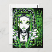 Vivian Cybergoth Toxic Green Fairy Postcard Postkarte (Vorne/Hinten)
