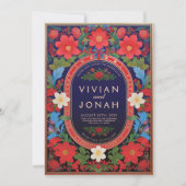 VIVIAN I - farbenfrohe blumengeschichtliche Einlad Einladung (Vorderseite)