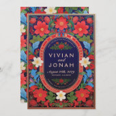 VIVIAN I Floral Wedding Save the Date Einladungen (Vorne/Hinten)