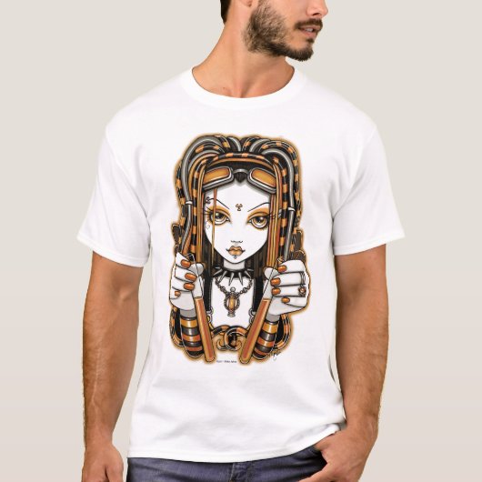 "Vivian" MandarineCyber Goth feenhafter Kunst-T - T-Shirt (Vorderseite)