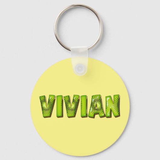 Vivian Name Kiwi Design Schlüsselanhänger (Vorderseite)