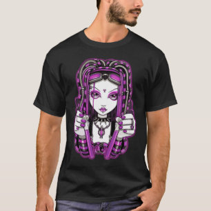 "Vivian" rosa Cyber Goth dunkle industrielle T-Shirt