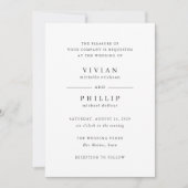 Vivian Simple Elegant Wedding Einladung (Vorderseite)