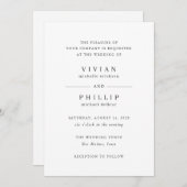 Vivian Simple Elegant Wedding Einladung (Vorne/Hinten)