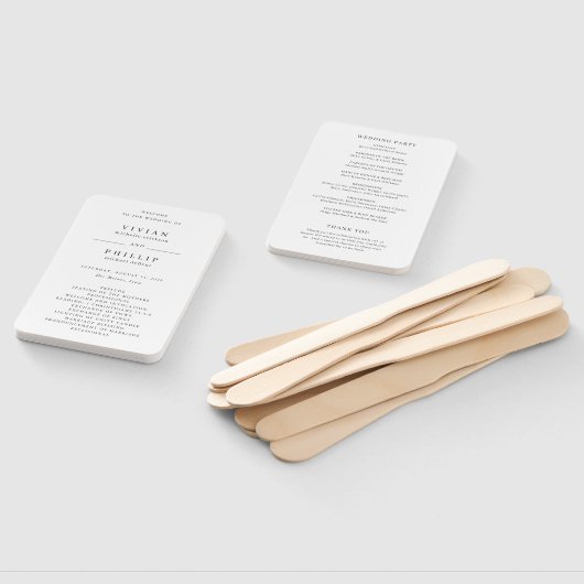 Vivian Simple Elegant Wedding Program Fächer (Non-assembled)