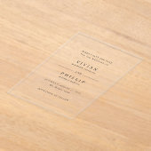 Vivian Simple Elegant Wedding Save the Date Acryleinladungen (Ablage )