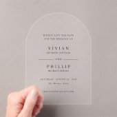 Vivian Simple Elegant Wedding Save the Date Acryleinladungen (Insitu (Handheld))