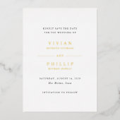 Vivian Simple Elegant Wedding Save the Date Folieneinladung (Vorderseite)
