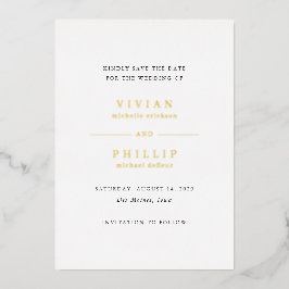 Vivian Simple Elegant Wedding Save the Date Folieneinladung