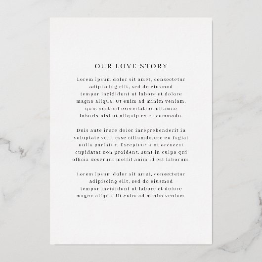 Vivian Simple Elegant Wedding Save the Date Folieneinladung (Rückseite)