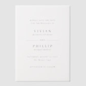 Vivian Simple Elegant Wedding Save the Date Pergament Einladungen (Vorderseite)