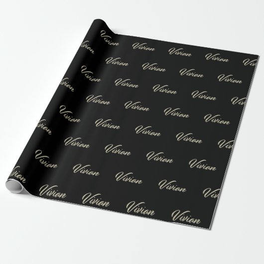 Vivian white gold Handwriting Geschenkpapier (Ungerollt)