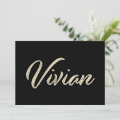 Vivian white gold Handwriting Karte (Stehend Vorderseite)