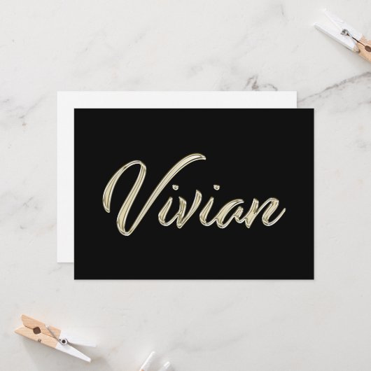 Vivian white gold Handwriting Karte (Vorderseite/Rückseite Beispiel)