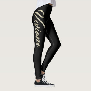 Viviane white gold Handwriting Hose Leggings