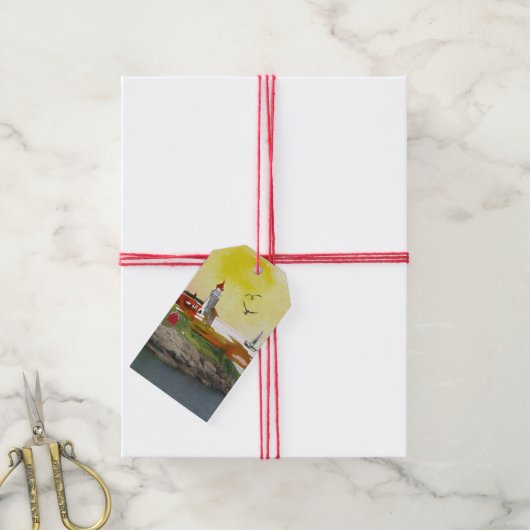 Vivian's Shop - Der Leuchtturm landschaftliche Ges Geschenkanhänger (Mit Garn)