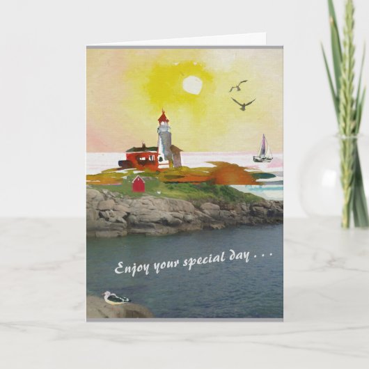 Vivian's Shop - The Lighthouse Birthday Card Karte (Vorderseite)