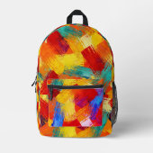 Vivid Abstract Paint Splash Backpack – Colorful Bedruckter Rucksack (Vorderseite)