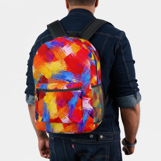 Vivid Abstract Paint Splash Backpack – Colorful  Bedruckter Rucksack (Insitu (Modell))