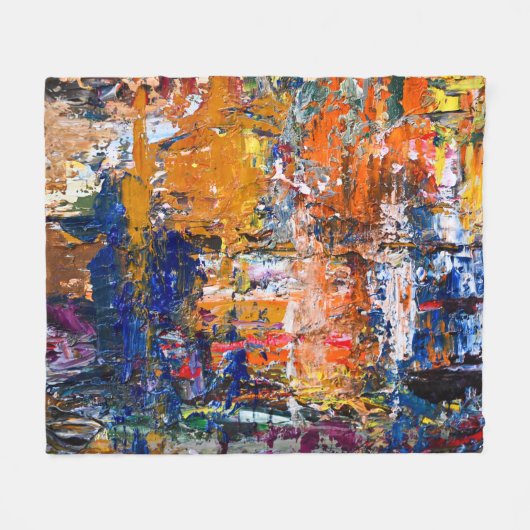 Vivid Abstraction - Öl Paint Chaos am Pa des Künst Fleecedecke (Vorderseite (Horizontal))