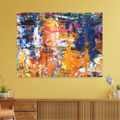 Vivid Abstraction - Öl Paint Chaos am Pa des Künst Leinwanddruck (Insitu (Wohnzimmer))