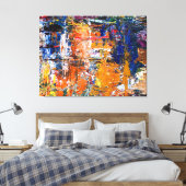 Vivid Abstraction - Öl Paint Chaos am Pa des Künst Leinwanddruck (Insitu (Schlafzimmer))