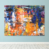 Vivid Abstraction - Öl Paint Chaos am Pa des Künst Leinwanddruck (Insitu (Holzboden))
