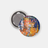 Vivid Abstraction - Öl Paint Chaos am Pa des Künst Magnet (Vorderseite/Rückseite)