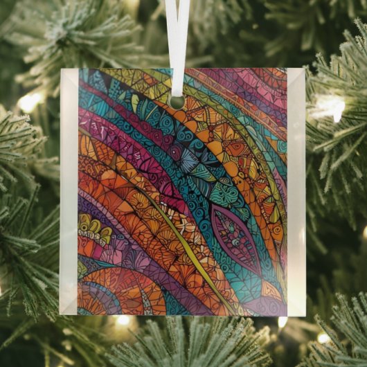 Vivid Abstrakt Geometry Design Ornament Aus Glas (Insitu)