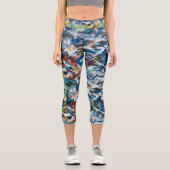 Vivid Abstrakt Graffiti - Cool und energetisch Capri Leggings (Vorderseite)