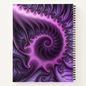Vivid Abstrakt Pink Lila Fraktal Notizblock (Rückseite)