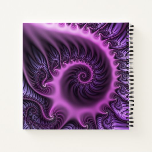 Vivid Abstrakt Pink Lila Fraktal Notizblock (Rückseite)