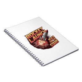 Vivid and Bold Rocket Launch Notebook Notizblock