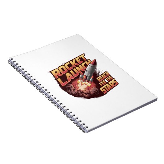 Vivid and Bold Rocket Launch Notebook Notizblock (Rechte Seite)
