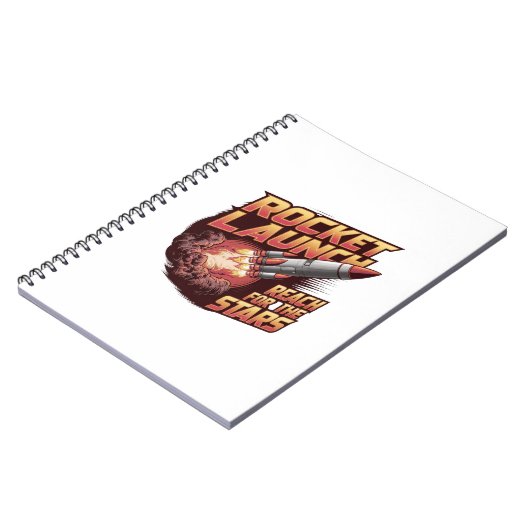 Vivid and Bold Rocket Launch Notebook Notizblock (Linke Seite)