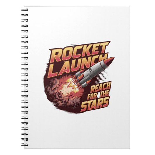 Vivid and Bold Rocket Launch Notebook Notizblock (Vorderseite)