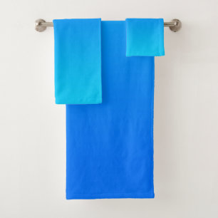 Vivid Aqua Sky Blue Gradient Badhandtuch Set