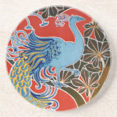 Vivid Art Nouveau Peacock Untersetzer (Vorne)