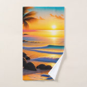 Vivid Beach Sunset Badhandtuch Set (Handtuch)