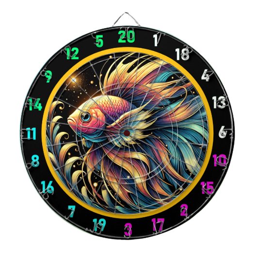 Vivid Betta Fish Dartboard Charm Dartscheibe (vorne)