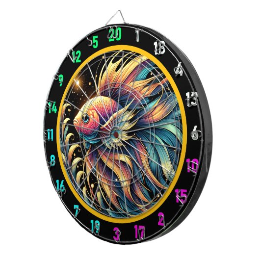 Vivid Betta Fish Dartboard Charm Dartscheibe (Vorderseite rechts)